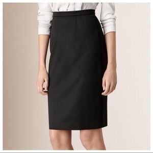 BURBERRY LONDON Black Pencil Skirt Lined Back Zipper Designer Career Sz 10